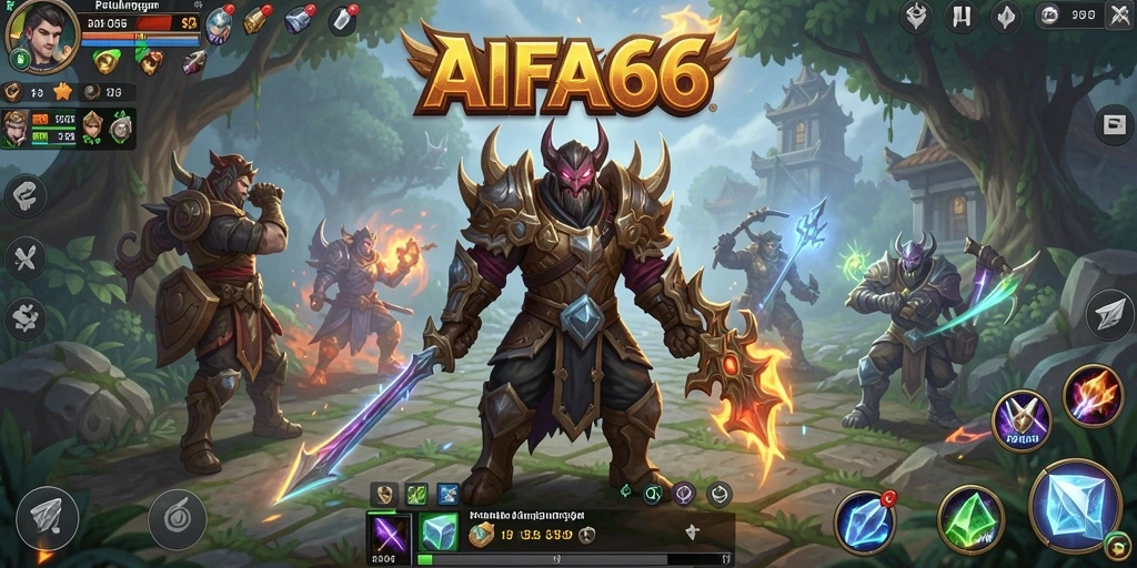 Tangkapan layar AIFA66 menampilkan pertarungan seru dalam dunia RPG yang epik.
