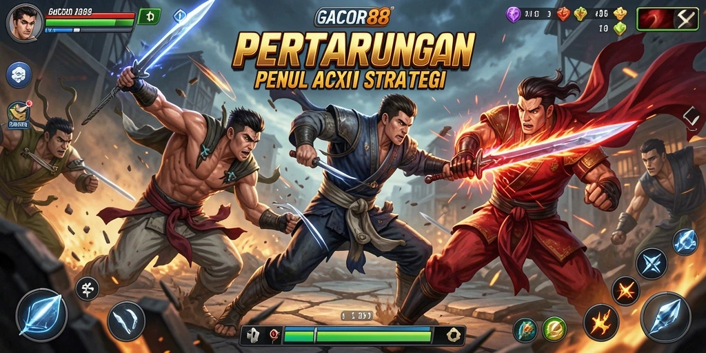 Tampilan gameplay menarik dari GACOR88 dengan aksi pertarungan yang seru.