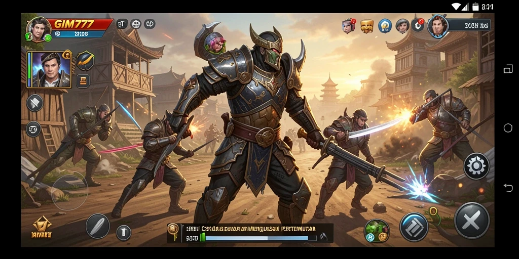 Tampilan gameplay GIM777 yang menakjubkan dengan aksi pertarungan strategis.