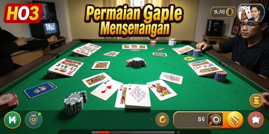 Gameplay seru Gaple dalam HO3 yang penuh strategi.