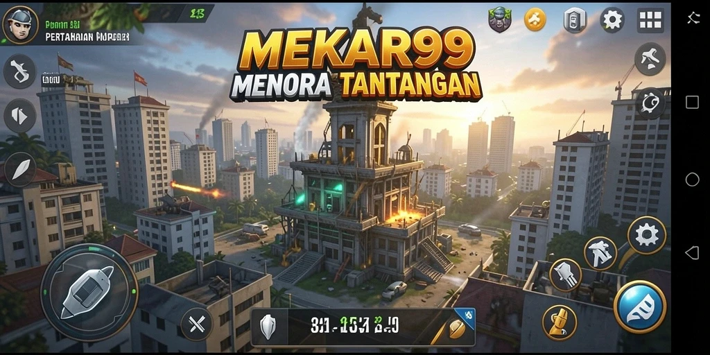 Tampilan menarik dari gameplay Tower Defense MEKAR99.