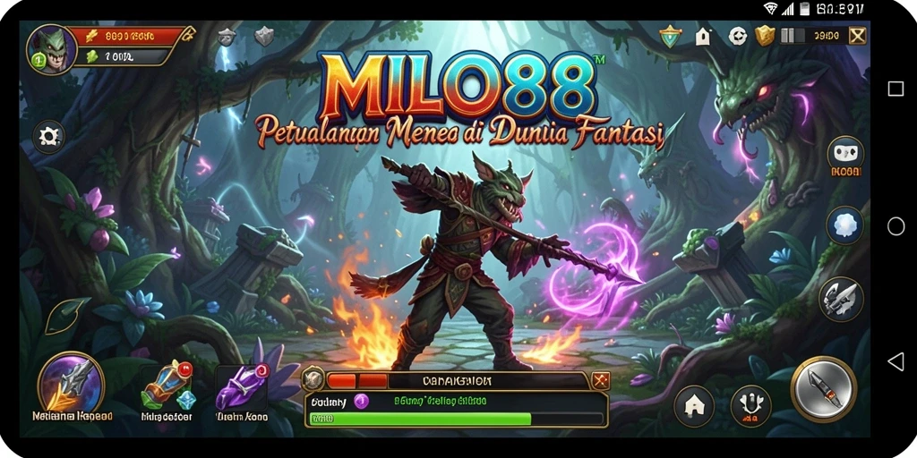 Tampilan gameplay <strong>MILO88</strong> dengan karakter dan pemandangan dunia yang menakjubkan.