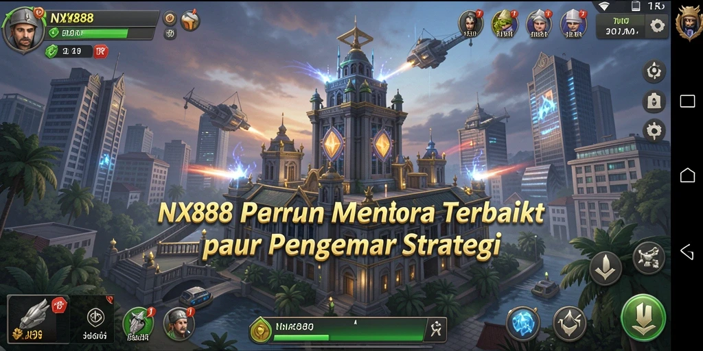 Tampilan gameplay NX888 yang menampilkan strategi menara yang intens.