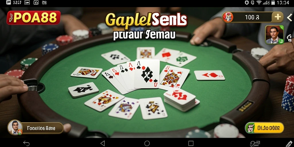Tampilan gameplay Gaple yang menarik dan interaktif di POA88.