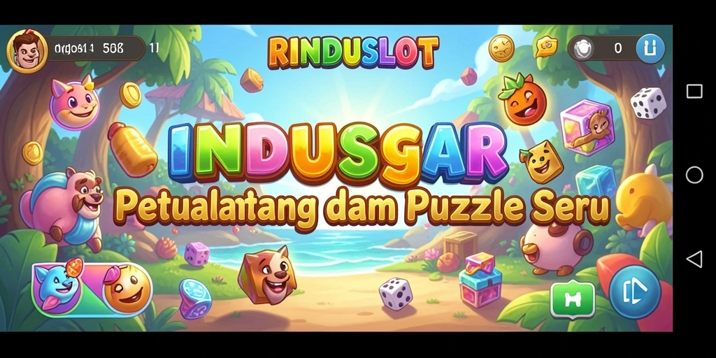 Tampilan gameplay RINDUSLOT yang penuh warna dan menantang.