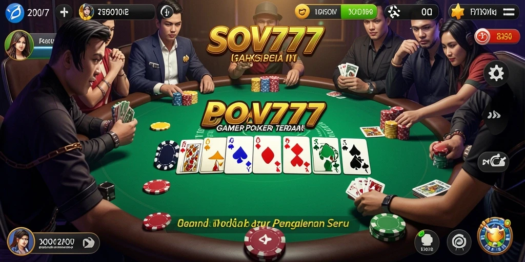 Gameplay menarik dari SOV777 dengan suasana Poker yang mendebarkan.